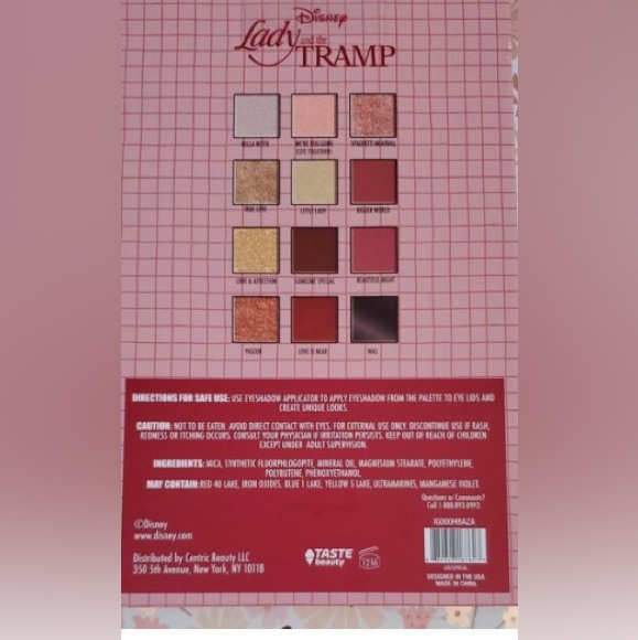 Disney Lady & The Tramp Eyeshadow Palette 12 Shades Design & Mirror NWT - Picture 5 of 5